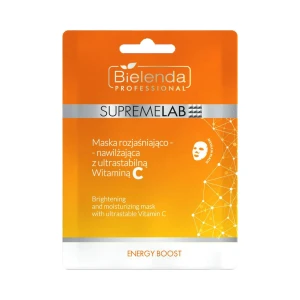 Bielenda Professional Supremelab ENERGY BOOST - Maska Rozjaśniająco-Nawilżająca z Ultrastabilną Witaminą C 1 płat