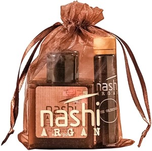 Nashi Argan Set – Zestaw do Włosów z Olejkiem Arganowym (Szampon 30ml + Odżywka 30ml + Olejek 5ml)